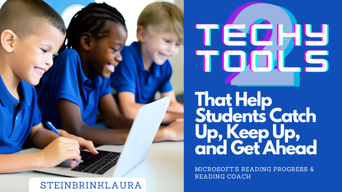 students reading on laptops